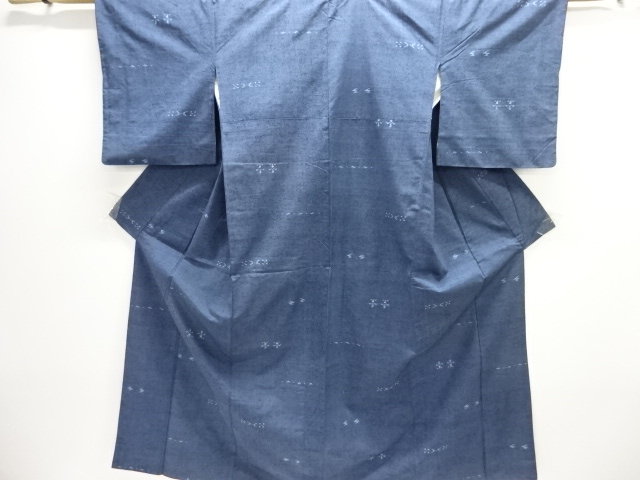 JAPANESE KIMONO / ANTIQUE KIMONO / SILK / HAND WOVEN TSUMUGI / KASURI PATTERN